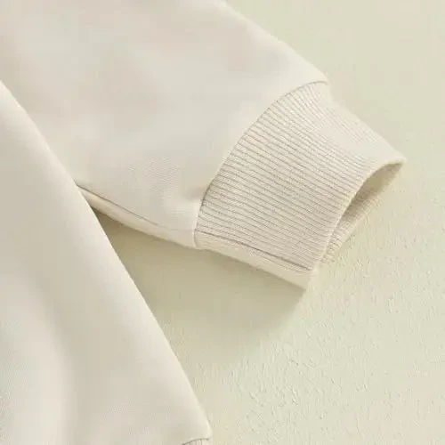 Tsseiatte Toddler Baby Boy Girl Long Sleeve Crewneck Pullover Sweatshirt Sweater Outfits Solid Color Casual Clothes - 3