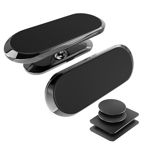 TT&C [ 2 Pack Magnetic Phone Mount for Car, [ Magnet N52 8pcs ] [ Super Strong Magnet ] [ 4 Metal Plates ] Phone Holder for Car, for iPhone, Samsung, Fit All Smartphones & Tablets - 1