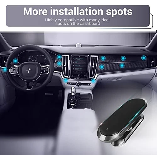 TT&C 2-Pack Magnetic Phone Mount for Car, [ Magnet N52 8pcs ] [ Super Strong Magnet ] [ 4 Metal Plates ] Phone Holder for Car, for Samsung Galaxy S24, S23, S22, S21, Fit All Smartphones & Tablets - 5