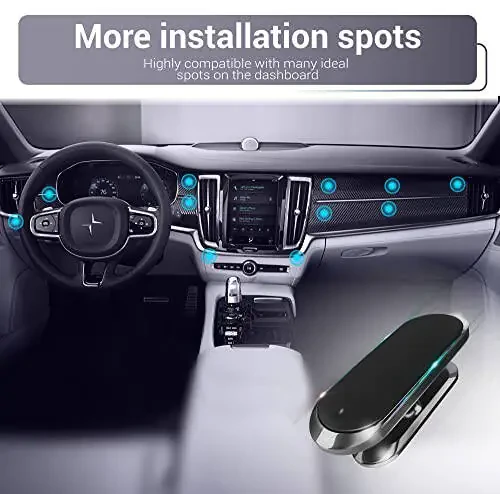 TT&C 2-Pack Magnetic Phone Mount for Car, [ Magnet N52 8pcs ] [ Super Strong Magnet ] [ 4 Metal Plates ] Phone Holder for Car, for Samsung Galaxy S24, S23, S22, S21, Fit All Smartphones & Tablets - 5