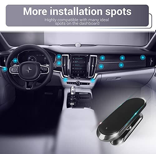 TT&C 2-Pack Magnetic Phone Mount for Car Dashboard - Super Strong N52 Cell Phone Holder (High-Bond Adhesive) - Compatible with Samsung Galaxy S25 S24 S23 Ultra, Pixel 9 & All Other Phones - 5