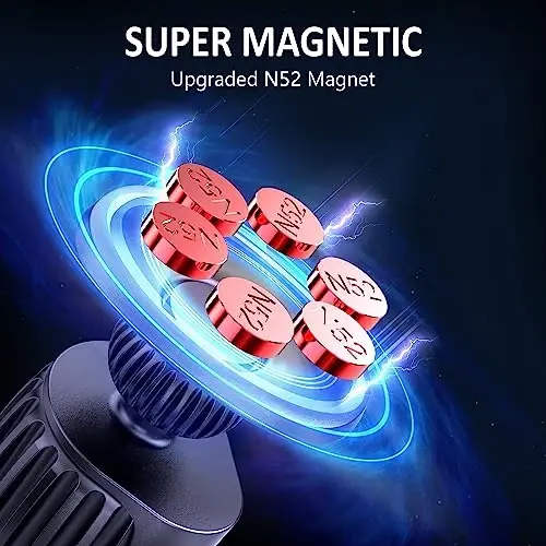 TT&C Phone Holder for Car Universal Magnetic N52 6pc Air Vent Phone Mount for Car, 360° Adjustable Super Strong Magnet for iPhone, Galaxy, Google Pixel and Other Smartphones - 3