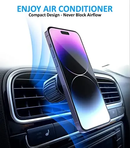 TT&C Phone Holder for Car Universal Magnetic N52 6pc Air Vent Phone Mount for Car, 360° Adjustable Super Strong Magnet for iPhone, Galaxy, Google Pixel and Other Smartphones - 6