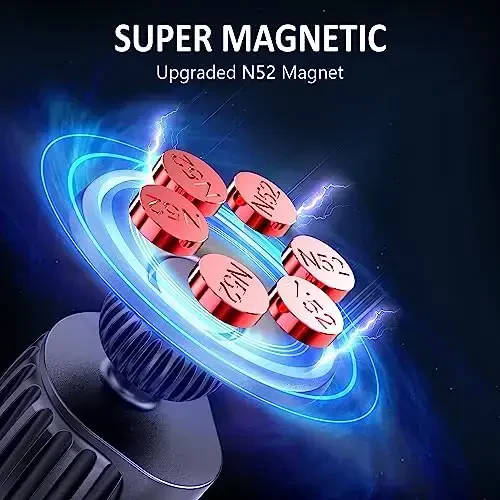 TT&C Avtomobil uchun telefon ushlagichi Universal magnit N52 6 dona Avtomobil uchun havo chiqarish teshigi Telefon ushlagichi, 360° sozlanishi Super kuchli magnit iPhone, Galaxy, Google Pixel va boshqa smartfonlar uchun - 3