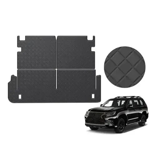 TTX LIGHTING Cargo Mat & Backrest Mat Compatible with 2010-2023 GX460 - Leather Trunk Liner Back Seat Cover Protector - All Weather Protection PU Leather Cargo Liner and Backrest Mat GX460 Accessories - 1