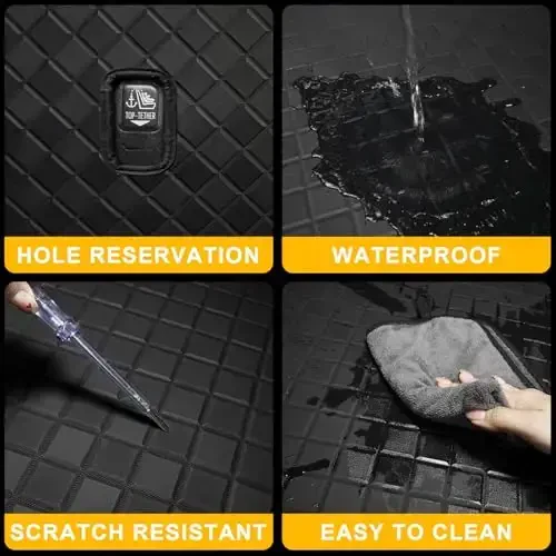 TTX LIGHTING Cargo Mat & Backrest Mat Compatible with 2010-2023 GX460 - Leather Trunk Liner Back Seat Cover Protector - All Weather Protection PU Leather Cargo Liner and Backrest Mat GX460 Accessories - 3