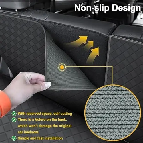 TTX LIGHTING Cargo Mat & Backrest Mat Compatible with 2010-2023 GX460 - Leather Trunk Liner Back Seat Cover Protector - All Weather Protection PU Leather Cargo Liner and Backrest Mat GX460 Accessories - 4