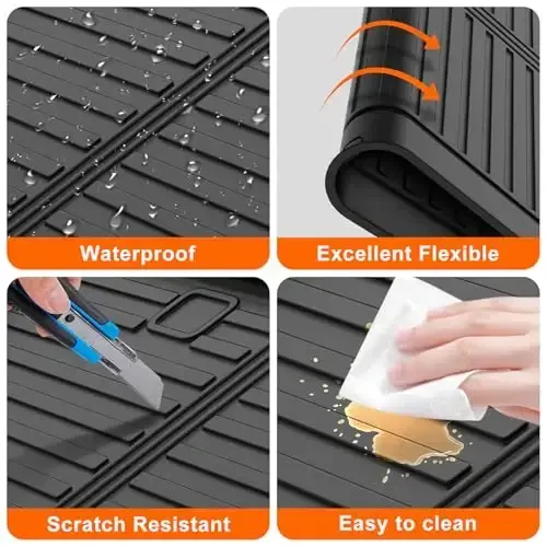 TTX LIGHTING Cargo Mat and Backrest Mats Compatible with Toyota 4Runner 2010-2024 Back Seat Protector Replacement for Toyota 4Runner 5 Seater Accessories (Not Fit Sliding Tray) - 4