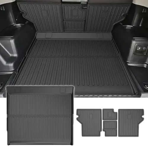 TTX LIGHTING Cargo Mat and Backrest Mats Compatible with Toyota 4Runner 2010-2024 Back Seat Protector Replacement for Toyota 4Runner 5 Seater Accessories (Not Fit Sliding Tray) 