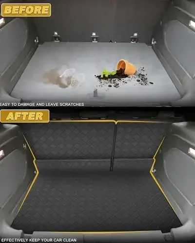 TTX LIGHTING Cargo Mat & Orqa oʻrindiq Mat 2010-2023 GX460 bilan mos keladi - Charm yukxona qoplamasi Orqa oʻrindiq qopqogʻi himoyachisi - Barcha ob-havo sharoitidan himoya PU charm yukxona qoplamasi va orqa oʻrindiq Mat GX460 aksessuarlari - 7