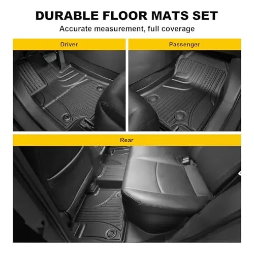 TTX LIGHTING Toyota Highlander 2014-2019 uchun mos pol qoplamalari Yuk tashish qopqog'i va suyanchiq matosi TPE Har qanday ob-havoga qarshi pol qoplamasi 1, 2 va 3-chi magistral matini o'z ichiga oladi Qora - 2