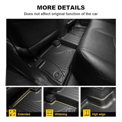 TTX LIGHTING Toyota Highlander 2014-2019 uchun mos pol qoplamalari Yuk tashish qopqog'i va suyanchiq matosi TPE Har qanday ob-havoga qarshi pol qoplamasi 1, 2 va 3-chi magistral matini o'z ichiga oladi Qora - 5