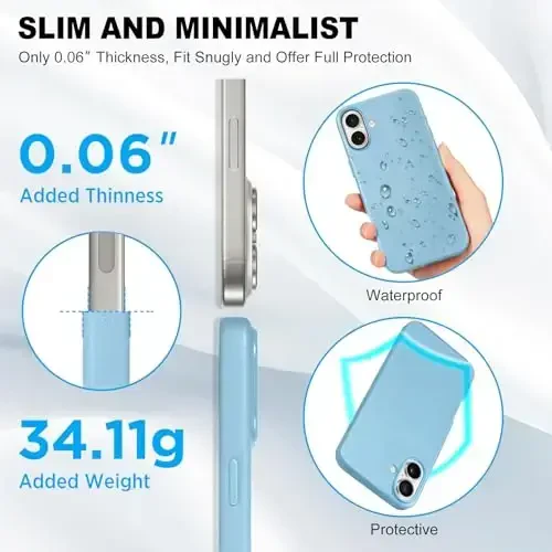 TUCCH Case for iPhone 16, [Magnetic Wireless Charging] Anti-Slip PU Leather Shockproof Phone Case, Slim Anti-Fingerprint Lightweight Protective Back Cover Compatible with iPhone 16 6.1