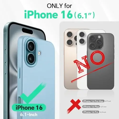 TUCCH Case for iPhone 16, [Magnetic Wireless Charging] Anti-Slip PU Leather Shockproof Phone Case, Slim Anti-Fingerprint Lightweight Protective Back Cover Compatible with iPhone 16 6.1