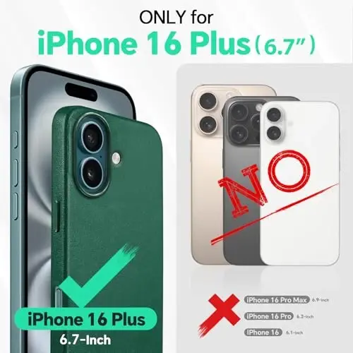 TUCCH PU Leather Case for iPhone 16 Plus (6.7