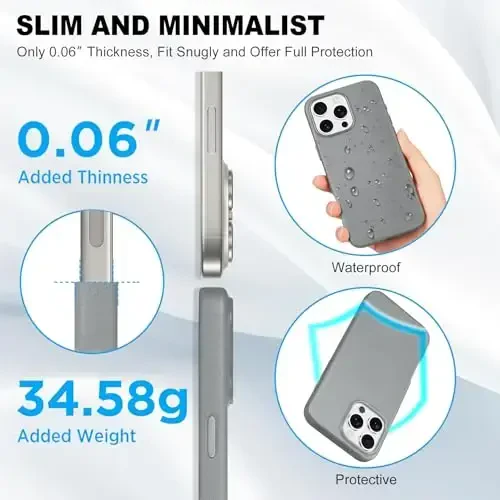 TUCCH iPhone 16 Pro uchun magnitli g‘ilof, simsiz zaryadlash PU teri sirpanishga qarshi himoya qopqog‘i, barmoq izlariga qarshi yengil zarbga chidamli telefon g‘ilofi iPhone 16 Pro 6.3