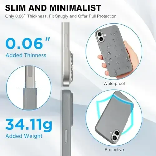 TUCCH iPhone 16 uchun magnitli g'ilof, simsiz zaryadlash PU teri sirpanishga qarshi himoya orqa qopqog'i, nozik barmoq izlariga qarshi yengil zarbga chidamli telefon g'ilofi iPhone 16 6.1