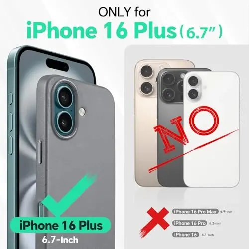 TUCCH Magnetic Case for iPhone 16 Plus, Wireless Charging PU Leather Anti-Slip Protective Back Cover, Anti-Fingerprint Lightweight Shockproof Phone Case Compatible with iPhone 16 Plus 6.7