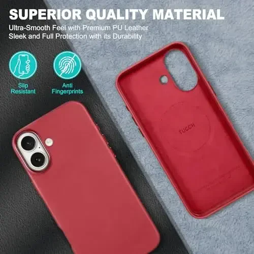 TUCCH PU Leather Case for iPhone 16 (6.1