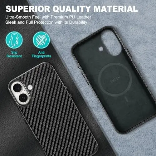 TUCCH PU Leather Case for iPhone 16 (6.1