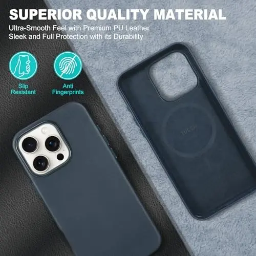 TUCCH PU Leather Case for iPhone 16 Pro (6.3