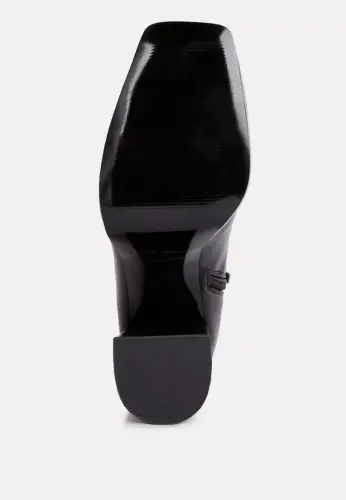 Туфли Тинтин на квадратном носке с каблуком и закрытым мысом — черные - 5