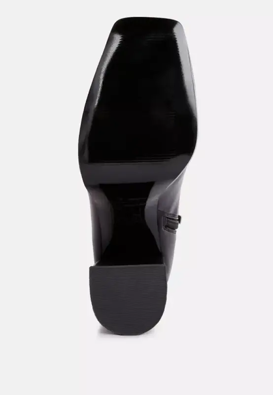 Туфли Тинтин на квадратном носке с каблуком и закрытым мысом — черные - 5