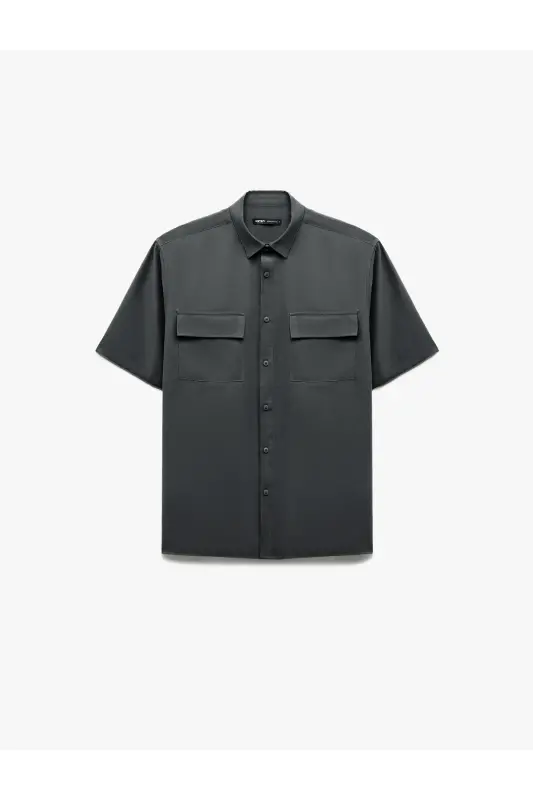 Tugmali klassik yoqali qopqoqli cho'ntakli rayon regu - 5