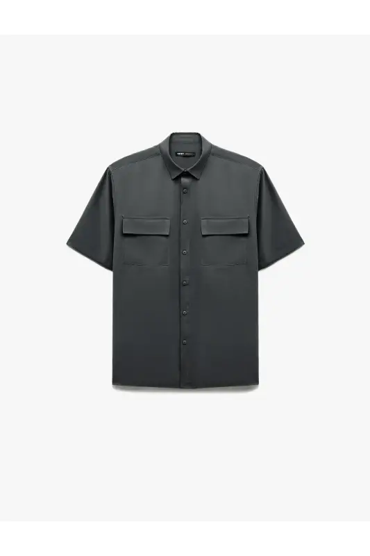 Tugmali klassik yoqali qopqoqli cho'ntakli rayon regu - 3