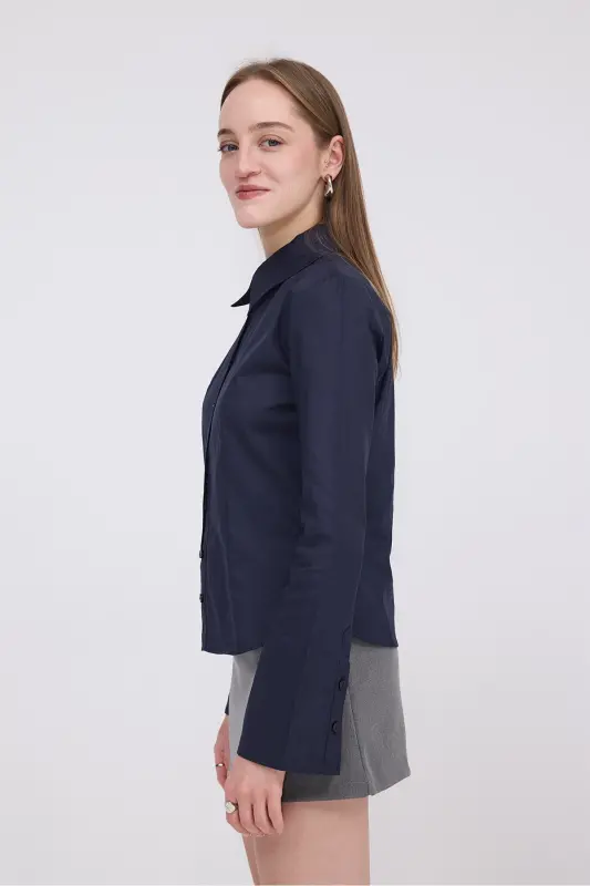 Tugmali uzun yengli ko'ylak G16809-Y9-Laci - 4