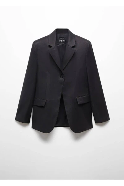 Tugmali zigʻir blazer pidжак - 3