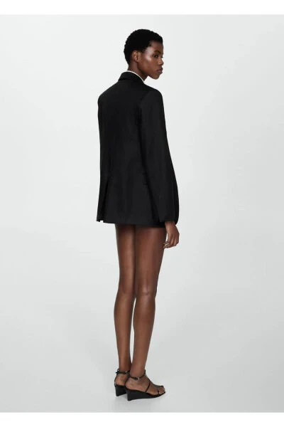 Tugmali zigʻir blazer pidжак - 4