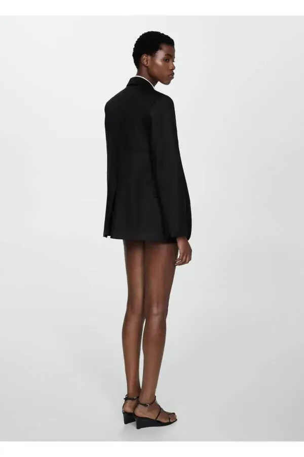 Tugmali zigʻir blazer pidжак - 4