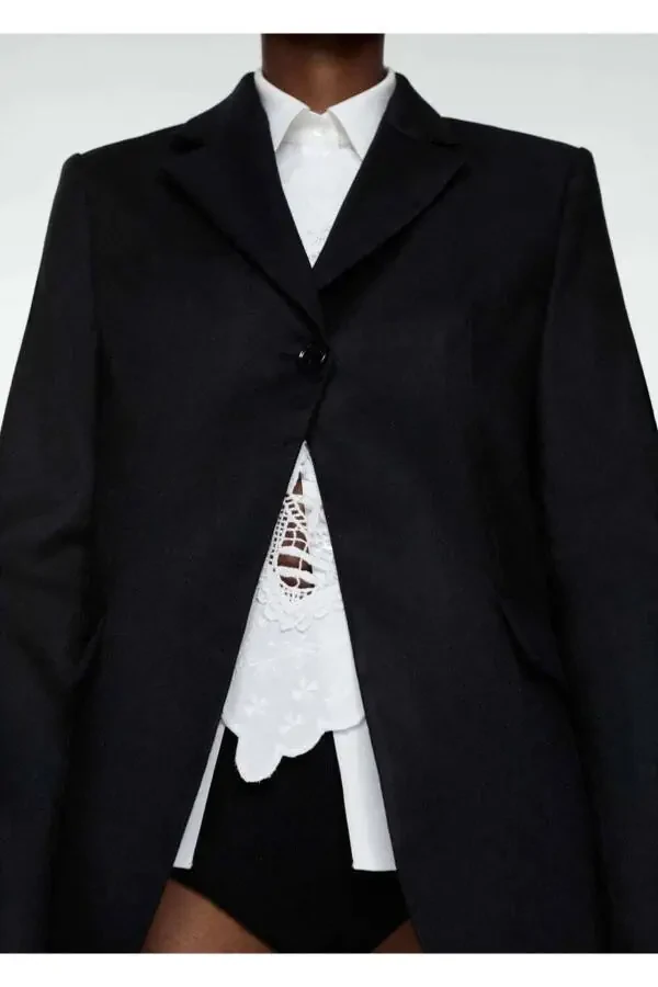 Tugmali zigʻir blazer pidжак - 6