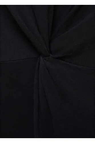 Tugunli paxta ko'ylak - Qora - 8