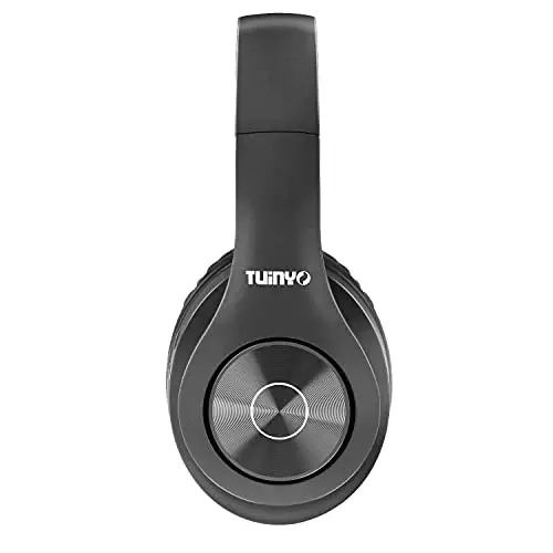 TUINYO Bluetooth Headphones Wireless, Over Ear Stereo Wireles Headset 40H Playtime with deep bass, Soft Memory-Protein Earmuffs, Built-in Mic Wired Mode PC/Cell Phones/TV-Dark Grey … - 3