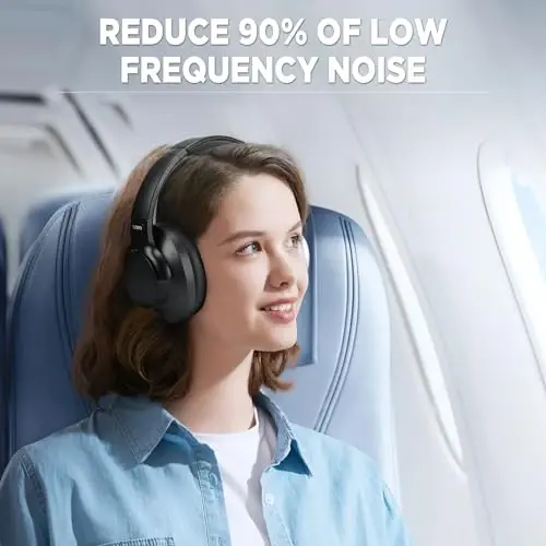 TUINYO simsiz quloqchinlar shovqinni bekor qiluvchi quloq ustidagi Bluetooth quloqchinlar, 60 soatlik tinglash vaqti, chuqur bas Hi-Fi stereo ovoz va sayohat, uy va ofis uchun qulay quloq yostiqchalari-qora - TUINYO (1)