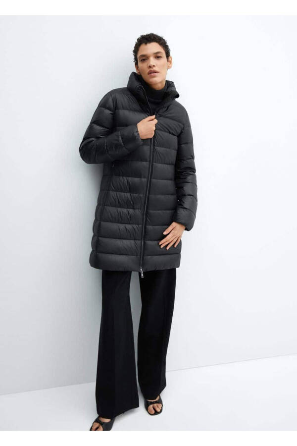 Tuk bilan to'ldirilgan suv o'tkazmaydigan anorak - Qora - 5