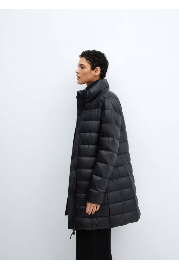 Tuk bilan to'ldirilgan suv o'tkazmaydigan anorak - Qora - 8