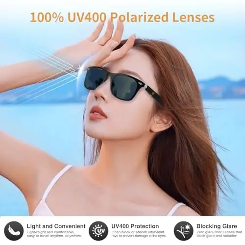 Tulbeys AI Glasses для мужчин и женщин, умные очки для перевода в реальном времени с ChatGPT, беспроводные Bluetooth UV-защитные поляризованные умные солнцезащитные очки с 160+ языками, идеально подходят для путешествий, учебы и бизнеса - 5