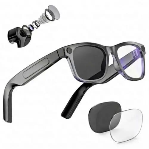 Tulbeys AI Smart Glasses with Camera, 1080P Video & Real-Time Translation | 8MP HD Camera with EIS, 139+ Language Translation, Open-Ear Audio Bluetooth Sunglasses, Object Recognition, 410 mAh Battery - Tulbeys