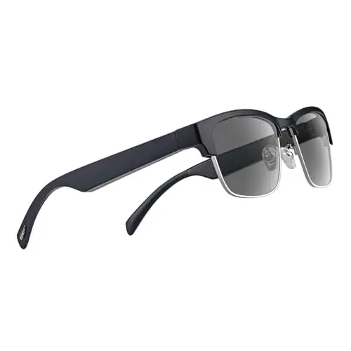 Tulbeys Smart Glasses Bluetooth - IP5 Waterproof Audio Sunglasses for Women and Men, Open Ear Sound Built-in Mic & Speakers, Polarized Sunglasses Lenses Smart Devices Voice Assistant (Silver) 