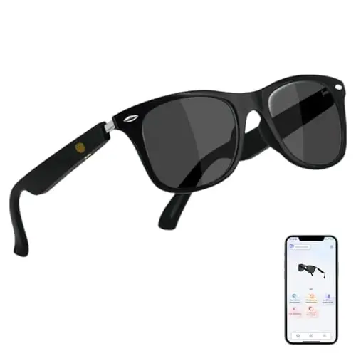 Tulbeys AI Glasses for Men Women, Real-Time Translation Smart Glasses with ChatGPT, Wireless Bluetooth UV Protection Polarized Smart Sunglasses with 160+ Languages, Ideal for Travel Study & Business - 1