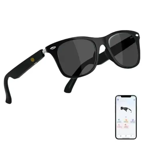 Tulbeys AI Glasses for Men Women, Real-Time Translation Smart Glasses with ChatGPT, Wireless Bluetooth UV Protection Polarized Smart Sunglasses with 160+ Languages, Ideal for Travel Study & Business - 1