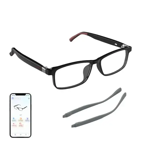 Tulbeys Smart AI Translator Glasses ChatGPT bilan ishlaydi - Real vaqtda tarjima (165+ til), AI shovqinni bekor qilish, ko'k nur filtrlash va ultra yupqa olinadigan quloqchinlar bilan Bluetooth audio ko'zoynak - 1
