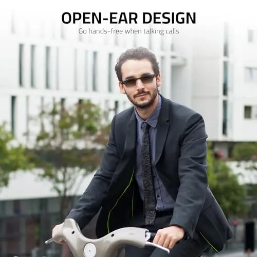 Tulbeys Smart Glasses Bluetooth - IP5 Suvga chidamli Audio Quyoshdan saqlaydigan ko'zoynaklar Ayollar va erkaklar uchun, Ochiq quloqli Ovoz O'rnatilgan Mik & Dinamiklar, Polarizatsiyalangan Quyoshdan saqlaydigan ko'zoynaklar Smart Qurilmalar Ovozli Yordamchi (Kumush) - 5