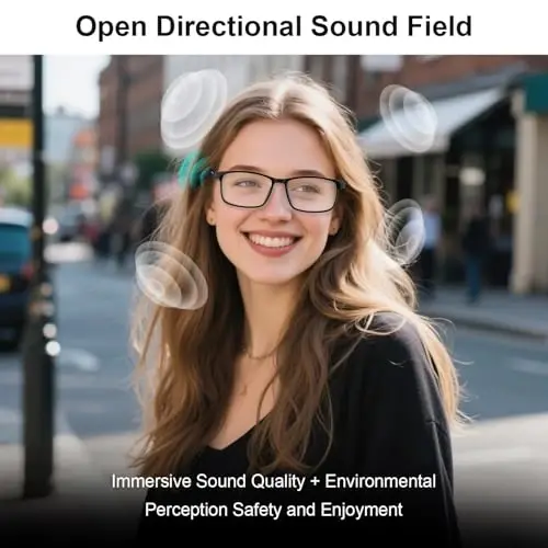 Tulbeys Smart Glasses for Men Women, Classic Smart Eyewear with Detachable Ultra-Slim Arms, Blue Light Filtering, Open Ear Bluetooth Audio Glasses – Ultra-Light Design for Business and Daily Use - 4