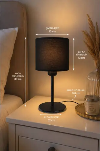 Tulip Lampshade Black Fabric Hat || Table Lamp Night Lamp Modern Lampshade Bedside Lamp Decorative Lampshade Bedroom Lighting Console Top Decor Living Room Decoration Bedside Lighting Bedside Lamp - Black Tulip Lampshade Black Fabric Hat 65014 - 4