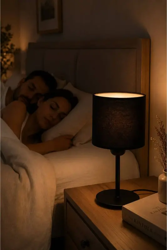 Tulip Lampshade Black Fabric Hat || Table Lamp Night Lamp Modern Lampshade Bedside Lamp Decorative Lampshade Bedroom Lighting Console Top Decor Living Room Decoration Bedside Lighting Bedside Lamp - Black Tulip Lampshade Black Fabric Hat 65014 - 8