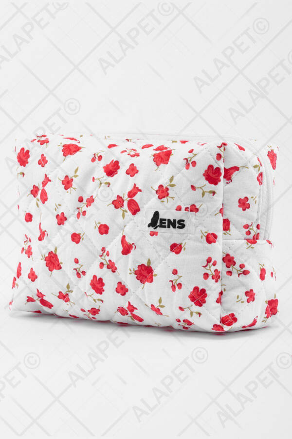 Tulip Pattern Makeup Bag (Large Size) Quilted Pattern Ultra Soft - 9